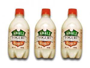 Bottles of yogurt soda