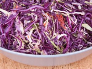 Diced red cabbage