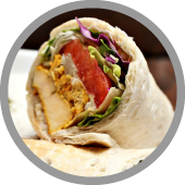 A juicy chicken kabob pita wrap from Moby Dicks