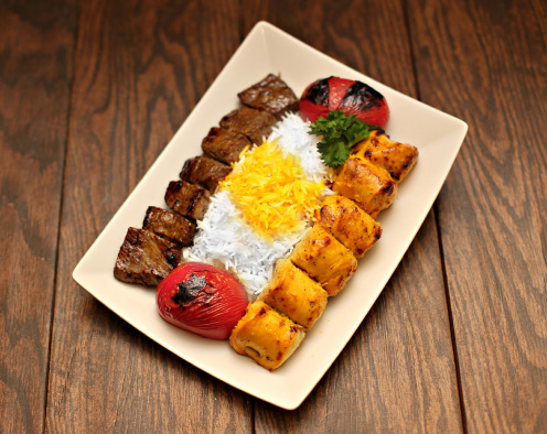 Moby Dick's famous kabob platter