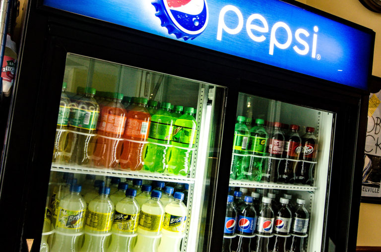 A view of the bottled drinks offered at Moby Dick's Arlington location