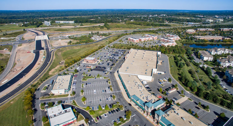 An arial shot of Moby Dick House of Kabob in Ashburn