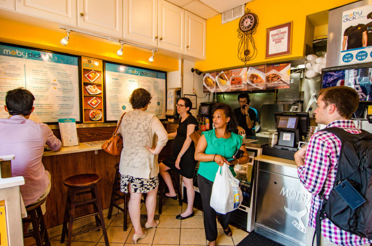 Customers line up to order at Moby Dick in Georgetown