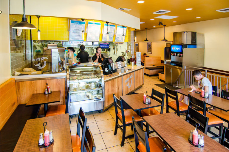 A view of the counter at Moby Dick's McLean Location