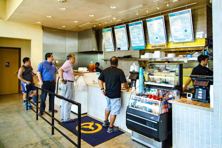 Guests line up to order a meal at Moby Dick's Tyson's Corner location